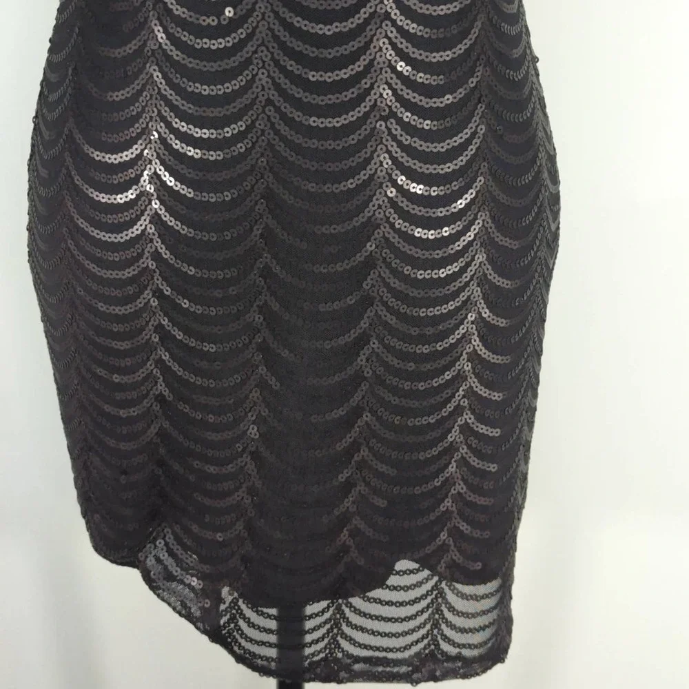 Esley Black Sequins Sleeveless Dress |‎ SMALL